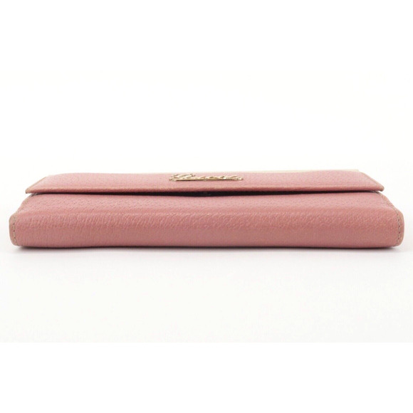 Authentic Pink GUCCI Leather Bi-fold Long Wallet with Gold Toned Hardware - Picture 4 of 9